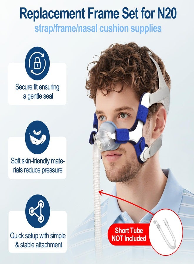 MEDICOLOR Upgraded Supplies for Airfit N20, Includes Head Strap, Frame, Nasal Cushion(M), Softer Nose Touching for Airtouch N20 Users, Secure Seal & Enhanced Comfort CPAP Supplies by MEDICOLOR, Medium - Image 2